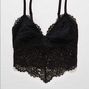 Aerie longline romantic lace bralette Black XL
